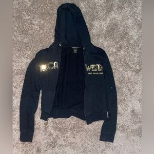 VINTAGE ROCAWEAR GOLD SEQUINED ZIPUP HOODIE